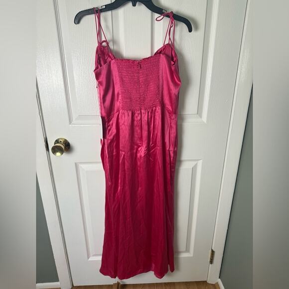 Reformation Marguerite Silk Dress Pink Flambe 12 - Picture 5 of 13